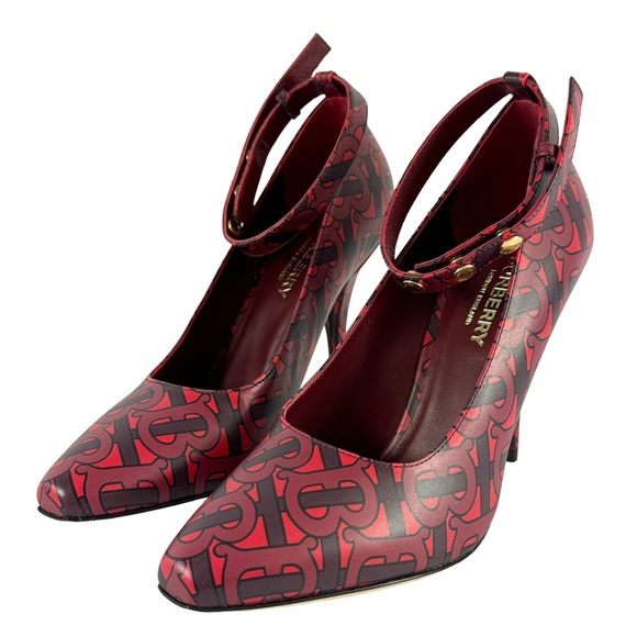 $790 BURBERRY Wiltkin Monogram Multicolor Leather Pumps Made in Italy 36 - 6US - Picture 3 of 11